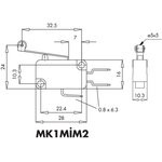 MK1MIM2, Микропереключатель 10А 250VAC с роликом