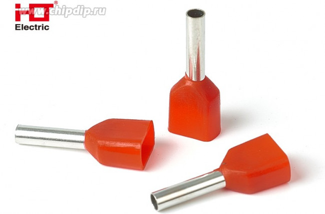 084-04-60, Наконечник штыревой втулочный изолированный (двойной) Ншви(2) 7508 красный (уп./100 шт) HLT 084-04-60, Наконечник штыревой втулочный изолированный (двойной) Ншви(2) 7508 красный (уп./100 шт) HLT