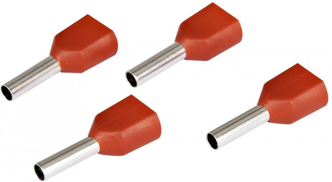 084-04-60, Наконечник штыревой втулочный изолированный (двойной) Ншви(2) 7508 красный (уп./100 шт) HLT 084-04-60, Наконечник штыревой втулочный изолированный (двойной) Ншви(2) 7508 красный (уп./100 шт) HLT