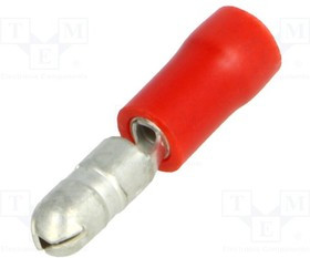 BM00130, Наконечник: круглый, "папа", d: 4мм, 0,25-1,5мм2, обжим, на провод