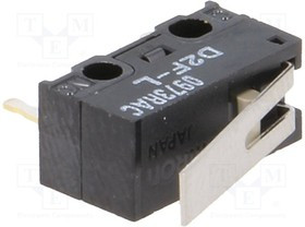 D2F223, Микропереключатель SNAP ACTION, с рычагом, SPDT, 3A/125ВAC, IP40