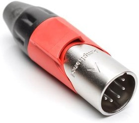 AX5M2M, XLR Connectors 5P PIN M PLUG RED MARK SLEEVE