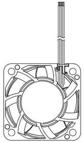04028VA-24N-CA-00, DC Fans DC Tubeaxial Fan, 40x40x28mm, 24VDC, 14.5CFM, Rib Mount, Ball, Lead Wires, IP69K