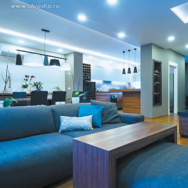 00-354 Светодиодная лента 24В, 11Вт/м, COB, 352д/м, IP20, 1000Лм/м, подложка 10мм, 5м, 6500К.