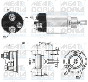 46151, Втягивающее реле стартера 46151, Втягивающее реле стартера