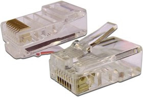 TWT-PL45-8P8C, Коннектор RJ-45 8P8C UTP Кат. 5e универсальный, 100 шт. в упак. PL45-8P8C