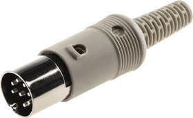 931518517 MAS 80 SN grey, MAS 8 Pole Din Plug, DIN 45326, 4A, 34 V ac/dc IP30, Male, Cable Mount