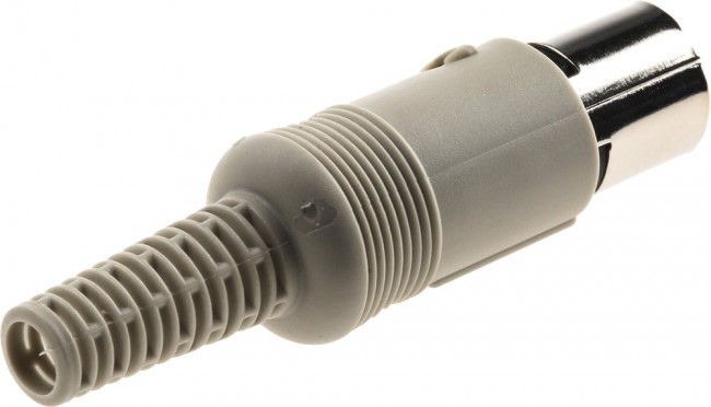 931518517 MAS 80 SN grey, MAS 8 Pole Din Plug, DIN 45326, 4A, 34 V ac/dc IP30, Male, Cable Mount