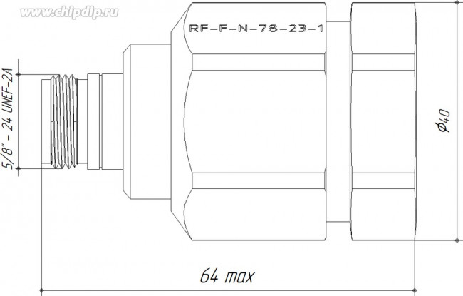 Разъем для коаксиального кабеля 7/8", RF-F-N-78-23-1