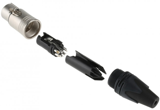 NC6FXX, Аудио разъем XLR, 6 контакт(-ов), Гнездо, Монтаж на Кабель, Контакты с Покрытием из Серебра NC6FXX, Аудио разъем XLR, 6 контакт(-ов), Гнездо, Монтаж на Кабель, Контакты с Покрытием из Серебра