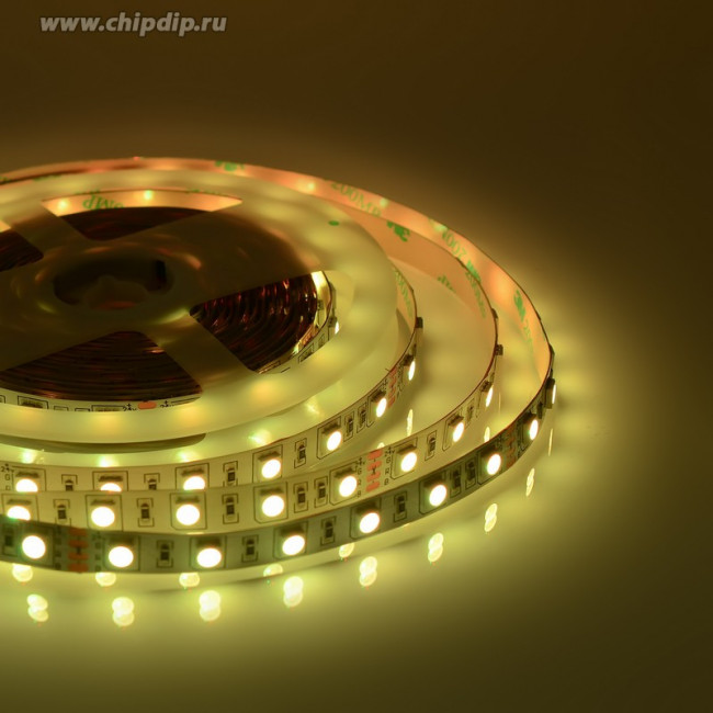 00-310, Лента светодиодная ПРО, RGB, 24В,14.4Вт/м, 60SMD(5050), 1100Лм/м, IP20, 10мм,цена за катушку 5м