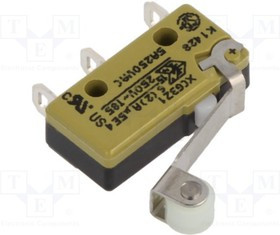 XCG3-S1Z1, Микропереключатель SNAP ACTION, с рычагом (с роликом), SPDT