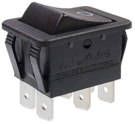 SC767 (787)Переключатель 6 конт. 250В/16.0А черный без подсветки