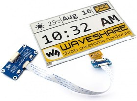 7.5inch e-Paper HAT (C), E-Ink дисплей 640×384px форм-фактора HAT для Raspberry Pi, трехцветный (жел