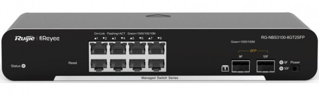 Коммутатор Ruijie Reyee 8-Port Gigabit L2 Managed Switch, 8 Gigabit RJ45 Ports,2 SFP Slots, Desktop Steel Case Коммутатор Ruijie Reyee 8-Port Gigabit L2 Managed Switch, 8 Gigabit RJ45 Ports,2 SFP Slots, Desktop Steel Case