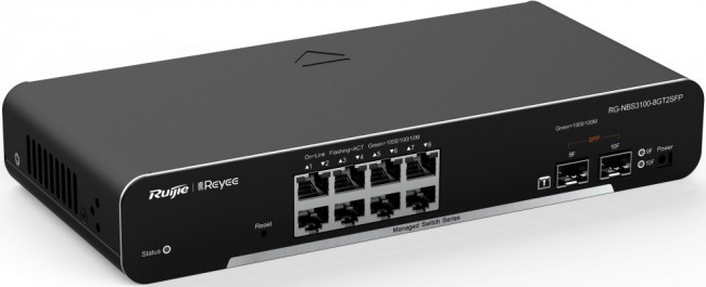 Коммутатор Ruijie Reyee 8-Port Gigabit L2 Managed Switch, 8 Gigabit RJ45 Ports,2 SFP Slots, Desktop Steel Case Коммутатор Ruijie Reyee 8-Port Gigabit L2 Managed Switch, 8 Gigabit RJ45 Ports,2 SFP Slots, Desktop Steel Case