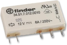 34.51.7.012.0010, Реле 1 переключ. 12VDC, 6A/ 230VAC SPDT