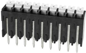 TBLH10V-350-09BK, Fixed Terminal Blocks Terminal block, screwless, High Temp, 3.5, Vertical, 9, Black w Gray Button