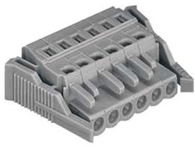 231-104/037-000, 4-контакт. розетка, шаг 5 мм, бок. защелки, серая 231-104/037-000, 4-контакт. розетка, шаг 5 мм, бок. защелки, серая