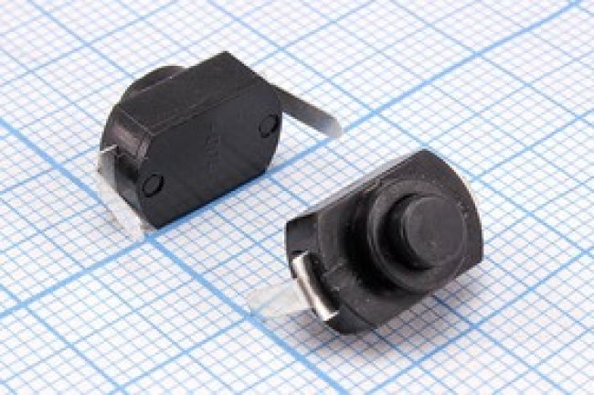 Переключатель кнопочный 12x8x8мм, 220В/1А, ON-OFF, черный, 2C, KAN-15F; №10875B ПКн 12x 8x 8\220\ 1,0\ON-OFF\\ чер\2C\KAN-15F\