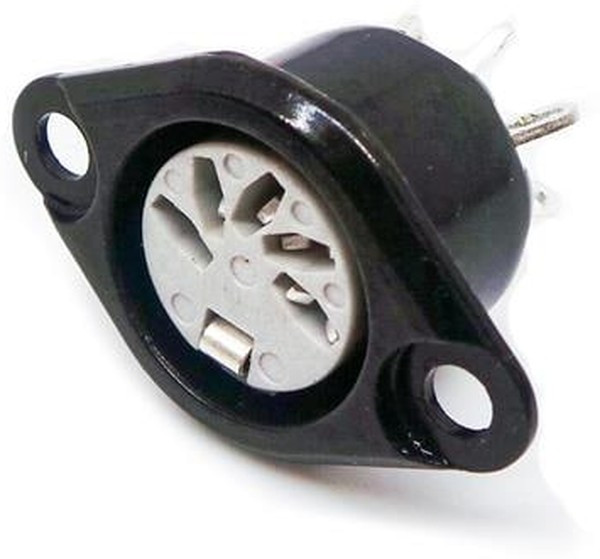 631-0500, Гнездо; DIN; "мама"; PIN: 5; Конф: 180°; пайка; 34В; 2А; посеребренные