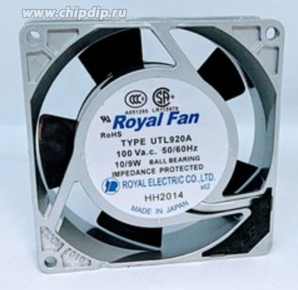 Вентилятор Royalfan UTL920A 90x25 92x25 100V 10W 2pin клемма 110v