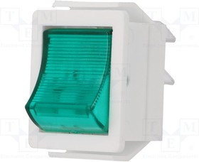 AE-C1553VQNAP, ROCKER; DPST; Pos: 2; ON-OFF; 16A/250VAC; green; neon lamp; 250V