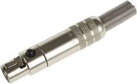 TA3FSHF, Cable Mount Miniature Connector, Female, 125 V ac, 3 Way, Silver Plating