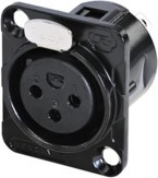 Rean RC3FDL-B панельный разъем XLR female, черненый корпус