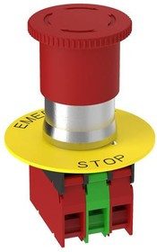 SSA-EBM-12L, Emergency Stop Switches / E-Stop Switches 22 mm Metal E-Stop Button Kit; Kit Includes: 40 mm Actuator on Metal Shaft; Metal Mou
