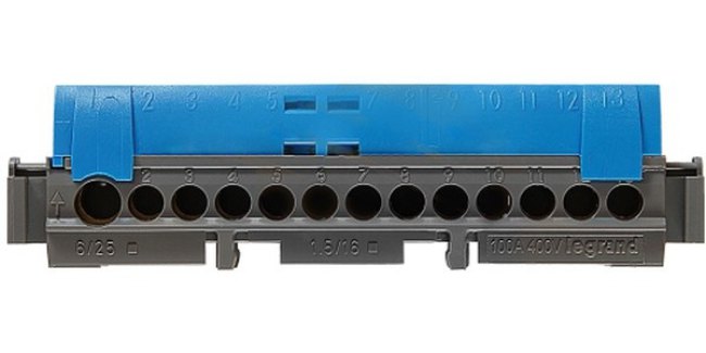 004844, Клеммник синий 1х6-25+12х1.5-16мм2