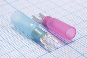 231032Y, Наконечник вилочный 3.2мм изолированный термоусаживаемый, красный; Q-15948R клемма"U" d 3,2\0,4\S0,5~1,5\Cu луж\t-усад\кр\\