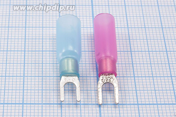 231032Y, Наконечник вилочный 3.2мм изолированный термоусаживаемый, красный; Q-15948R клемма"U" d 3,2\0,4\S0,5~1,5\Cu луж\t-усад\кр\\