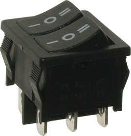 MRS-2103A-C0, Переключатель черный ON-OFF-ON (6A 250VAC) DPDT 6P