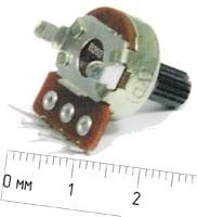 Резистор переменный поворотный 100к\B\16мм\F6x12\ YRV-R1615N.B100KL12F; №4553 РПвр 100к\B\16мм\F6x12