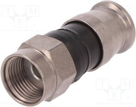 EX59, Вилка, F, "папа", прямой, 75Ом, RG59, компрессионный, на провод