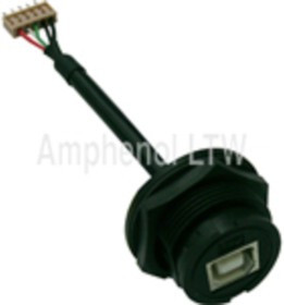 UB-20PMFP-LC7003, Straight, Panel Mount Type B IP67 USB Connector