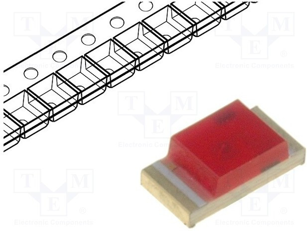 KP-3216ID, LED; SMD; 1206; red; 5?12.5mcd; 3.2x1.6x1.1mm; 120°; 2?2.5V; 20mA