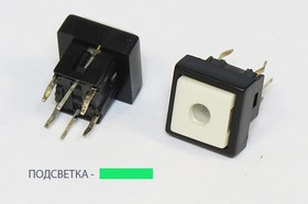 Тактовая кнопка, 10x10x 9.8, алгоритм работы NO, IL2Взеленый, контакты 6P, PB6141L-3