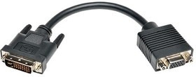 P120-08N, HDMI, Displayport &amp;amp; DVI Connectors Tripp Lite DVI to VGA Cable Adapter DVI-I Dual Link M to HD15 F M/F 8in 8&quot;