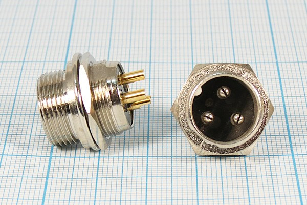 Штекер микрофонный MIC16\3P\пан\ М16\MC903-3P; №1795 штек мик MIC16\3P\пан\ М16\\MC903-3P