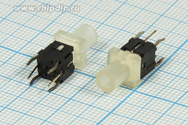 Тактовая кнопка, 7.5x 7.5x16, алгоритм работы NO, IL2Взеленый, контакты 6P, PB6144L-3
