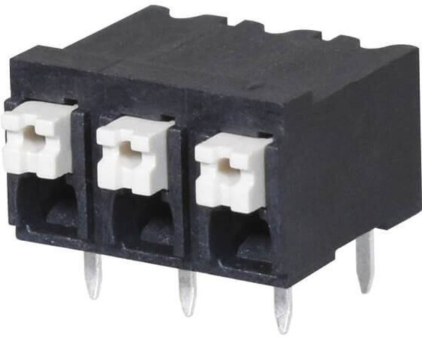 TBLH10-500-03BK, Fixed Terminal Blocks Terminal block, screwless, High Temp, 5.00, Horizontal, 3, Black w Gray Button TBLH10-500-03BK, Fixed Terminal Blocks Terminal block, screwless, High Temp, 5.00, Horizontal, 3, Black w Gray Button