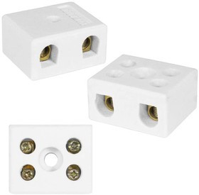 КВК-2-16, Клемма винтовая керамическая , для проводов сечением 4 мм2, 2x2 контакта, 400 В, 16 А, -40...+450 °C, белая