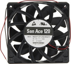 9GV1212G4021, San Ace 9GV Series Axial Fan, 12 V dc, DC Operation, 289.8m³/h, 20.16W, 1.68A Max, 120 x 120 x 25mm