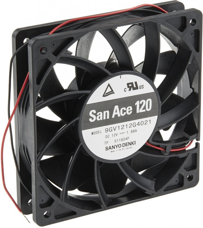 9GV1212G4021, San Ace 9GV Series Axial Fan, 12 V dc, DC Operation, 289.8m³/h, 20.16W, 1.68A Max, 120 x 120 x 25mm