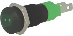 SMRD 08214, Индикат.лампа: LED, выпуклый, зеленый, 24-28ВDC, d8,2мм, IP40