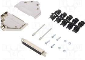 DTPK-M-37-DBS-K, Разъем D-Sub; PIN: 37; вилка; "мама"; пайка; на провод; черный