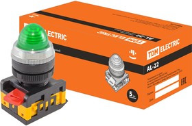 Лампа AL-22 сигнальная d22мм зеленый неон/230В цилиндр TDM Лампа AL-22 сигнальная d22мм зеленый неон/230В цилиндр TDM