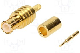 MCX1121A1-3GT30G-14-50, Вилка, MCX, "папа", прямой, 50Ом, RG178(A,B), RG196(A), обжим